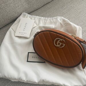 Gucci Marmont Calfskin Waist Belt Bag